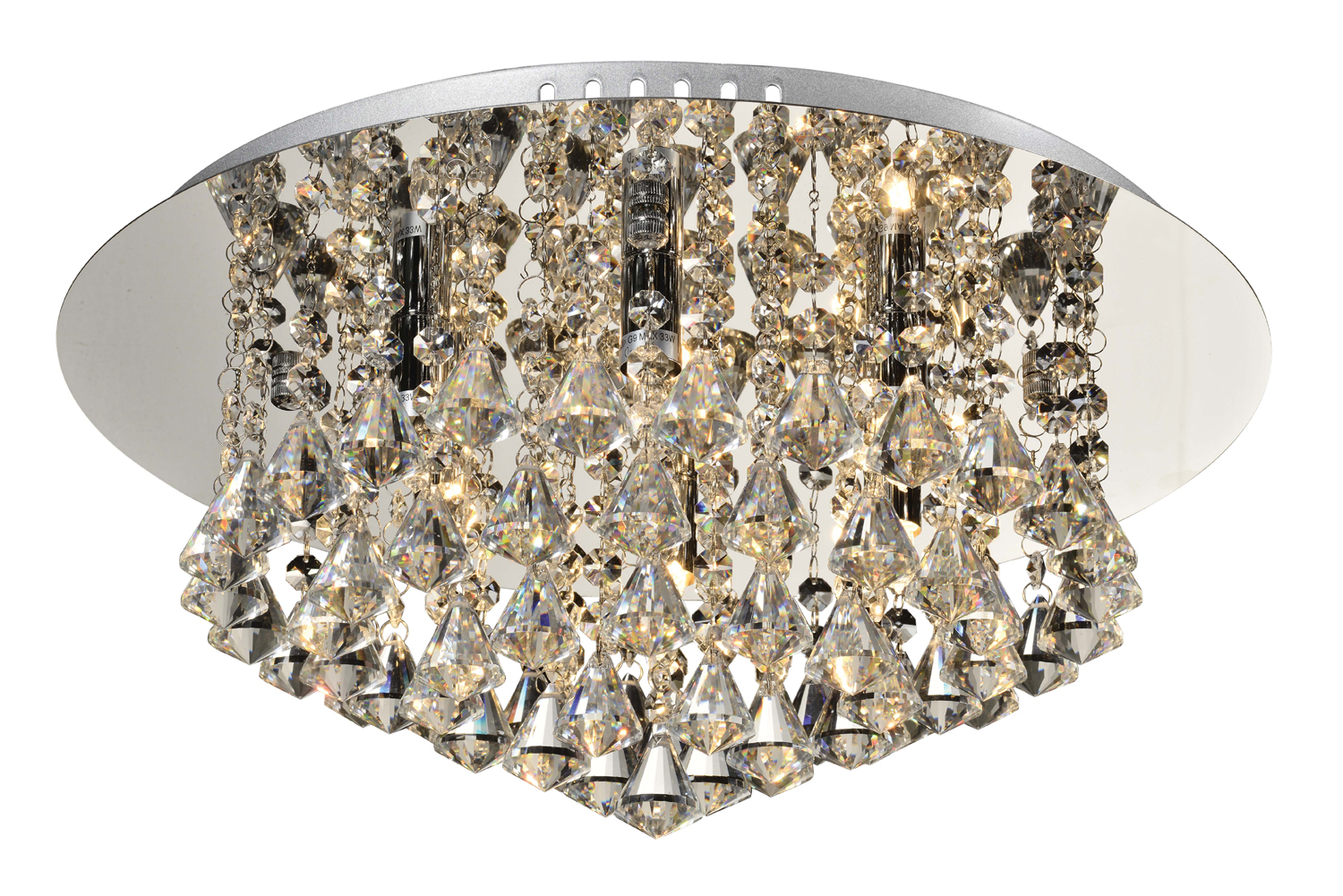 NLCB - Clara 6 Light Crystal Flush, Chrome 1 NLCB - Clara 6 Light Crystal Flush, Chrome
