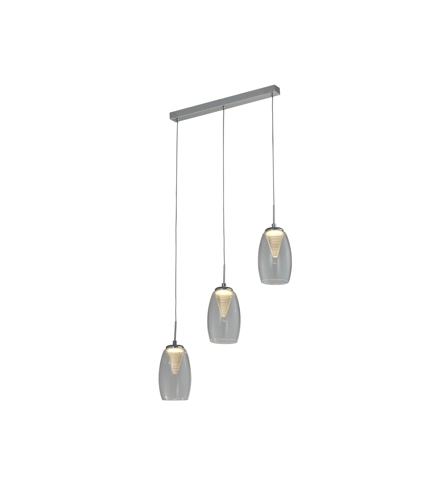 NLCB - Hera 3 Light LED Bar Pendant, Clear 1 NLCB - Hera 3 Light LED Bar Pendant, Clear